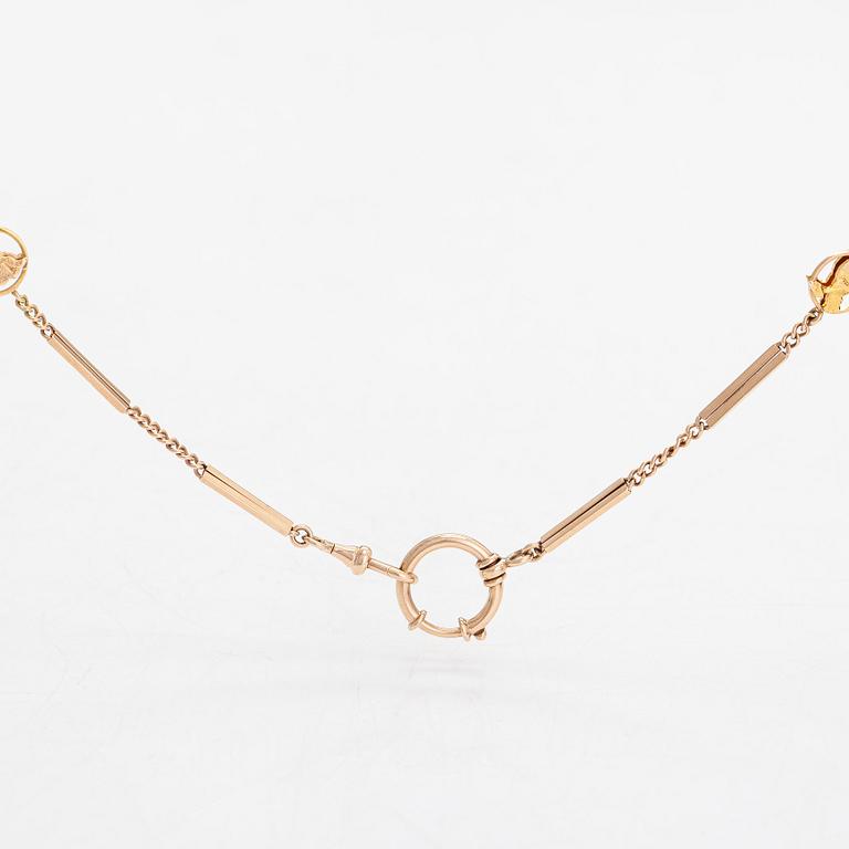 Klockkedja, 14K guld.