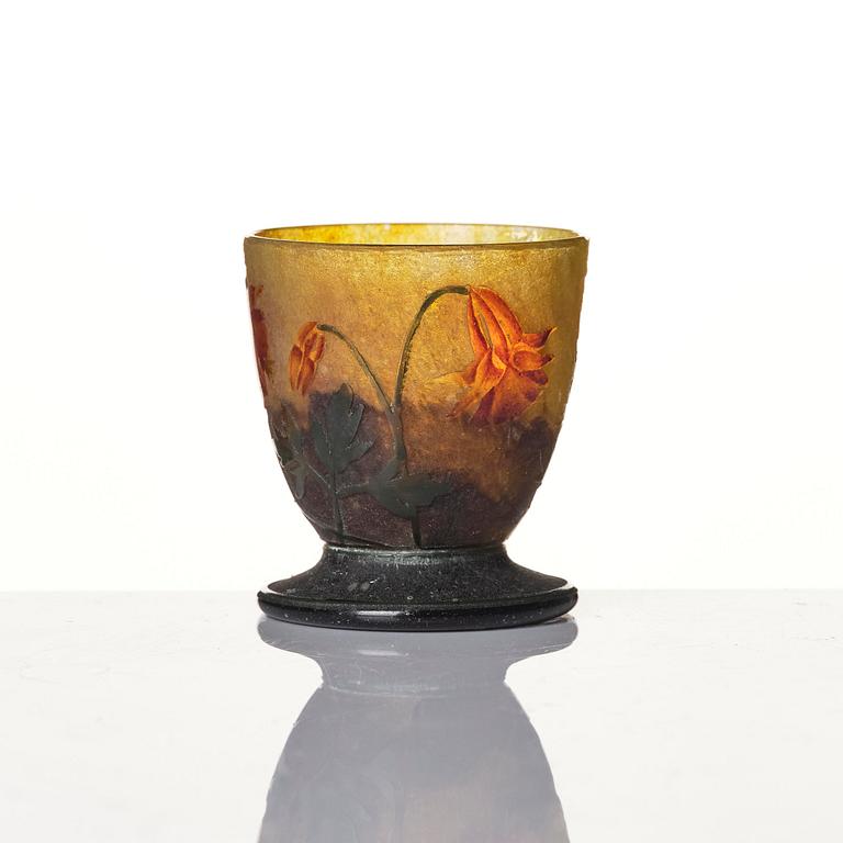 Daum Frères, an Art Nouveau miniature cameo glass vase, Nancy, France.