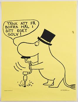 Tove Jansson, six Moomin posters from Bull's Presstjänst, Art Work Shop, 1960's.