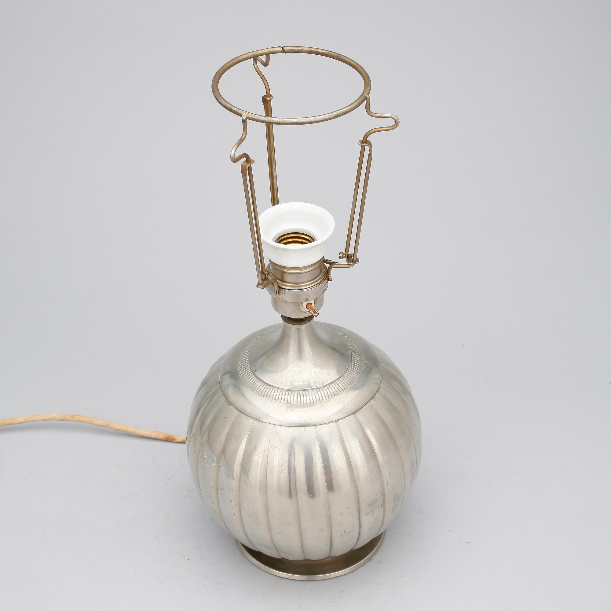 BORDSLAMPA, tenn, GAB, 1938.