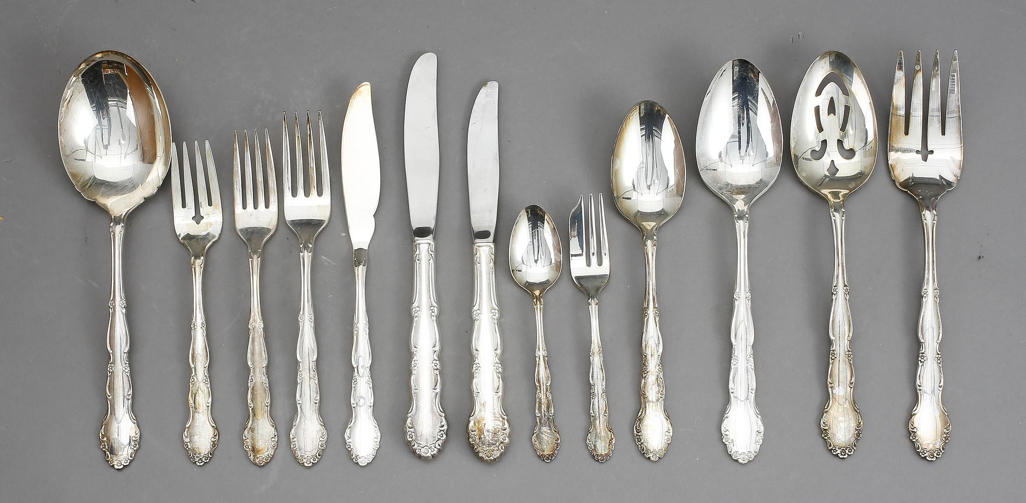 BESTICK, 125 delar, nysilver, Oneida, England, 1900-talets andra hälft.