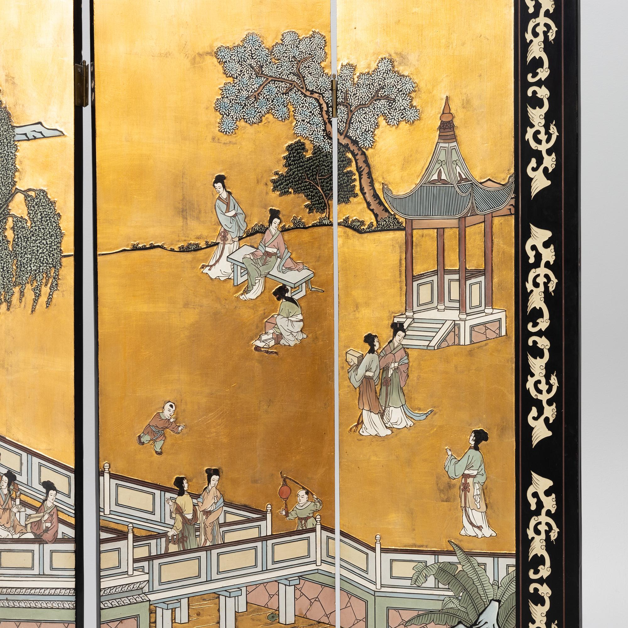 A pair of folding screens, China, second half of the 20th century.