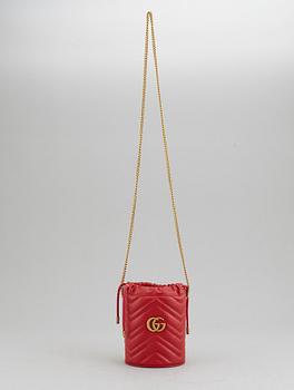 GUCCI, 'Marmont leather bucket bag'.
