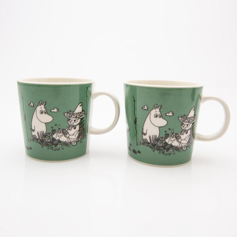 Moomin mugs, a pair, porcelain, Arabia, Finland 1991-96.