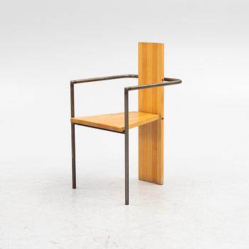 Jonas Bohlin. Armchair, wood and steel tubing, "Concrete", Källemo, Värnamo.