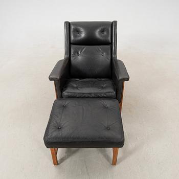 Karl Erik Ekselius, armchair with footstool, JOC Vetlanda 1960s.