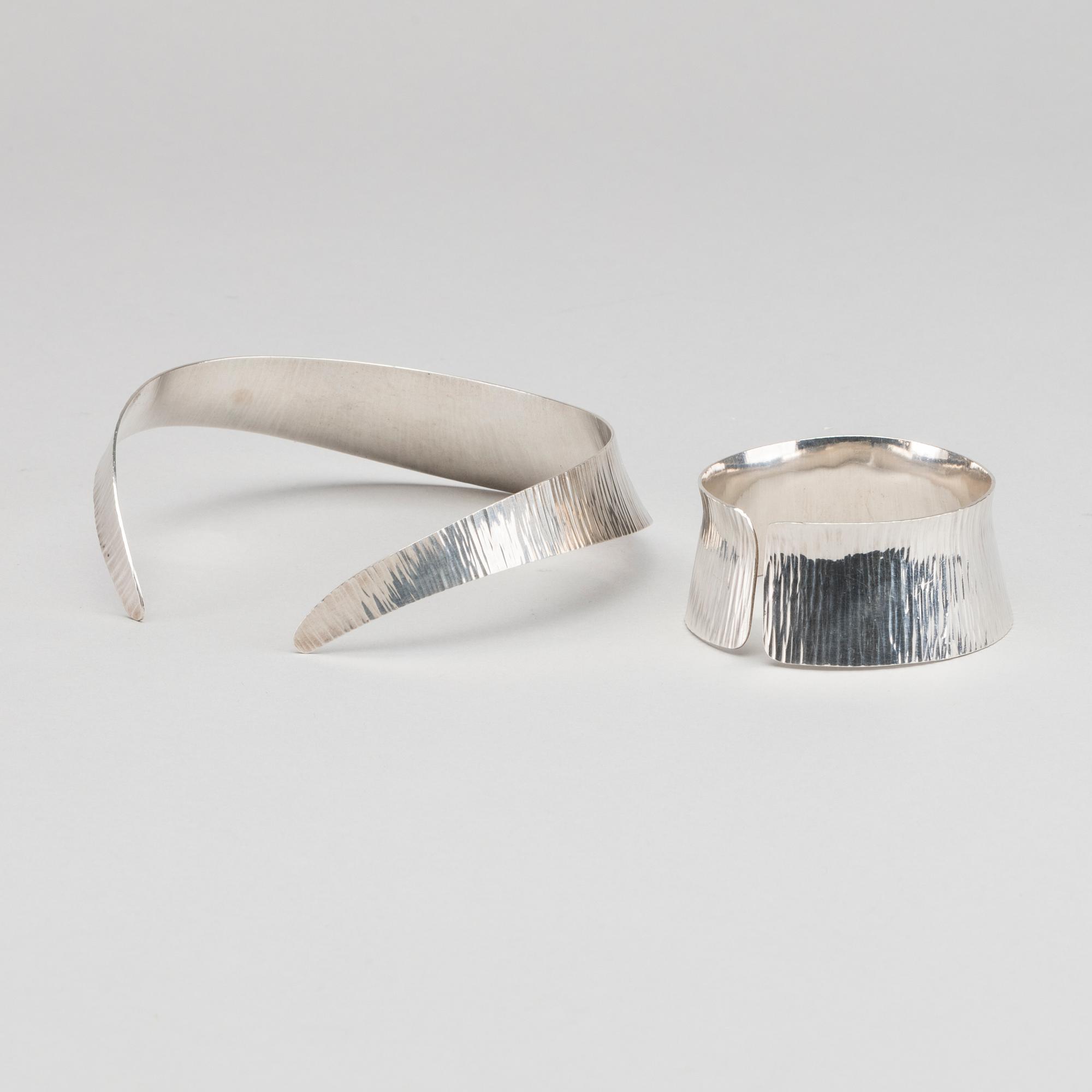 ATELJÉ WALDEMAR/STIGBERT , stelt halsband och armband silver.