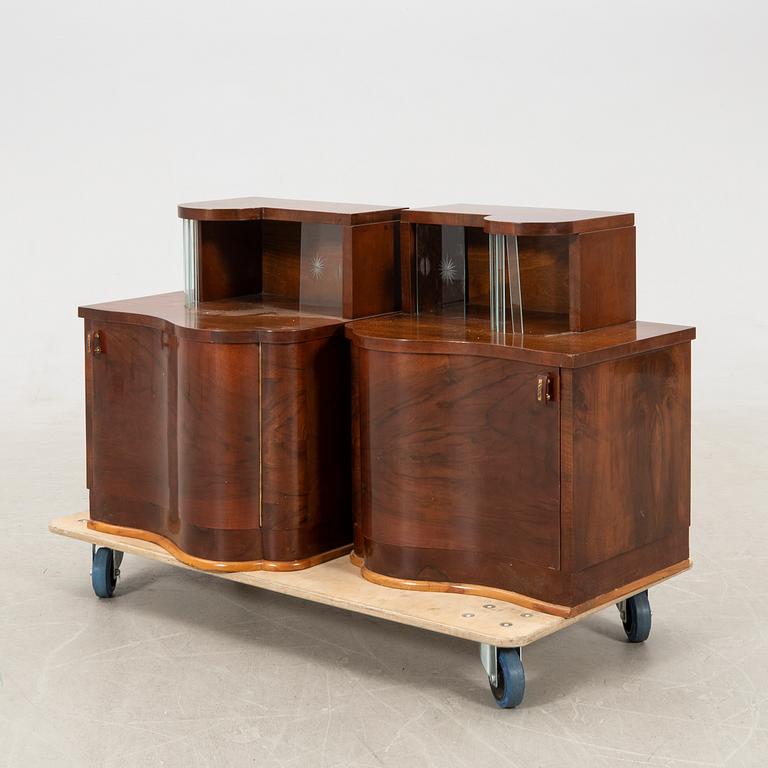 Bedside tables, a pair, Art Deco, first half of the 20th century.