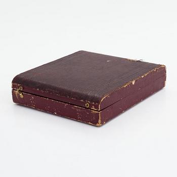 Ostrongafflar, 12 st, silver, stämplade PDR med stjärna, fransk exportstämpel.