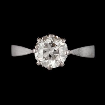 A diamond, according to engraving 1.72 cts, ring.