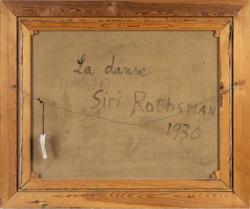 Siri Rathsman, olja på duk, signerad, även signerad och daterad 1930 a tergo.