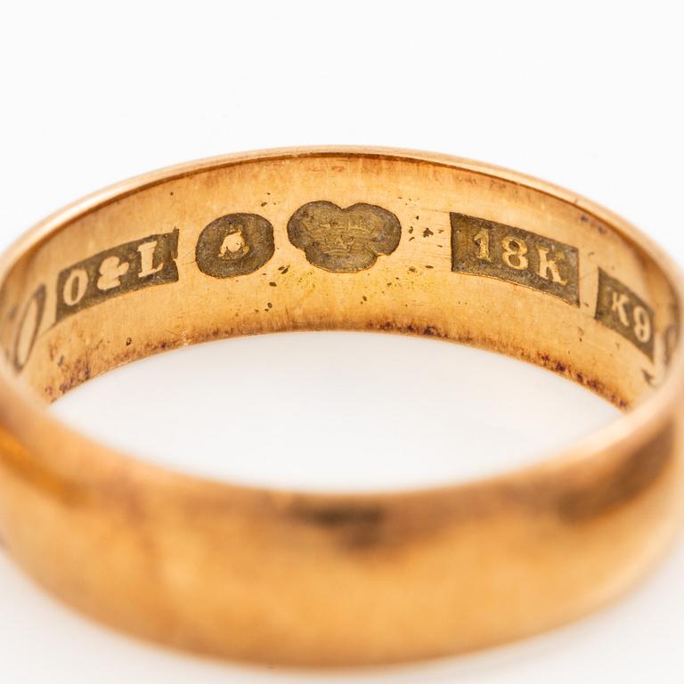 Rings, 4 pieces, 18K gold.