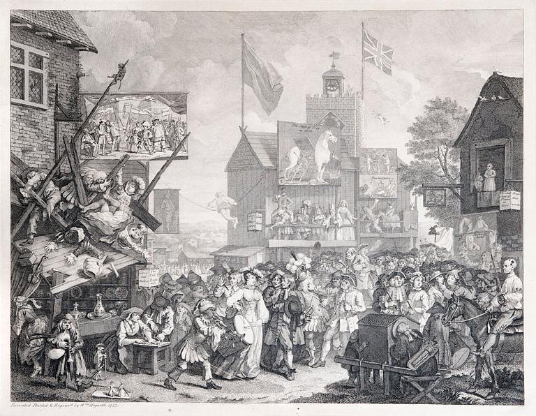 William Hogarth Efter., "Southwark fair".