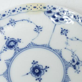 Royal Copenhagen, a 58-piece porcelain 'Blue Fluted' dinner and tea service, Denmark, mostly 1889-1934 but some pieces 1950-1984.