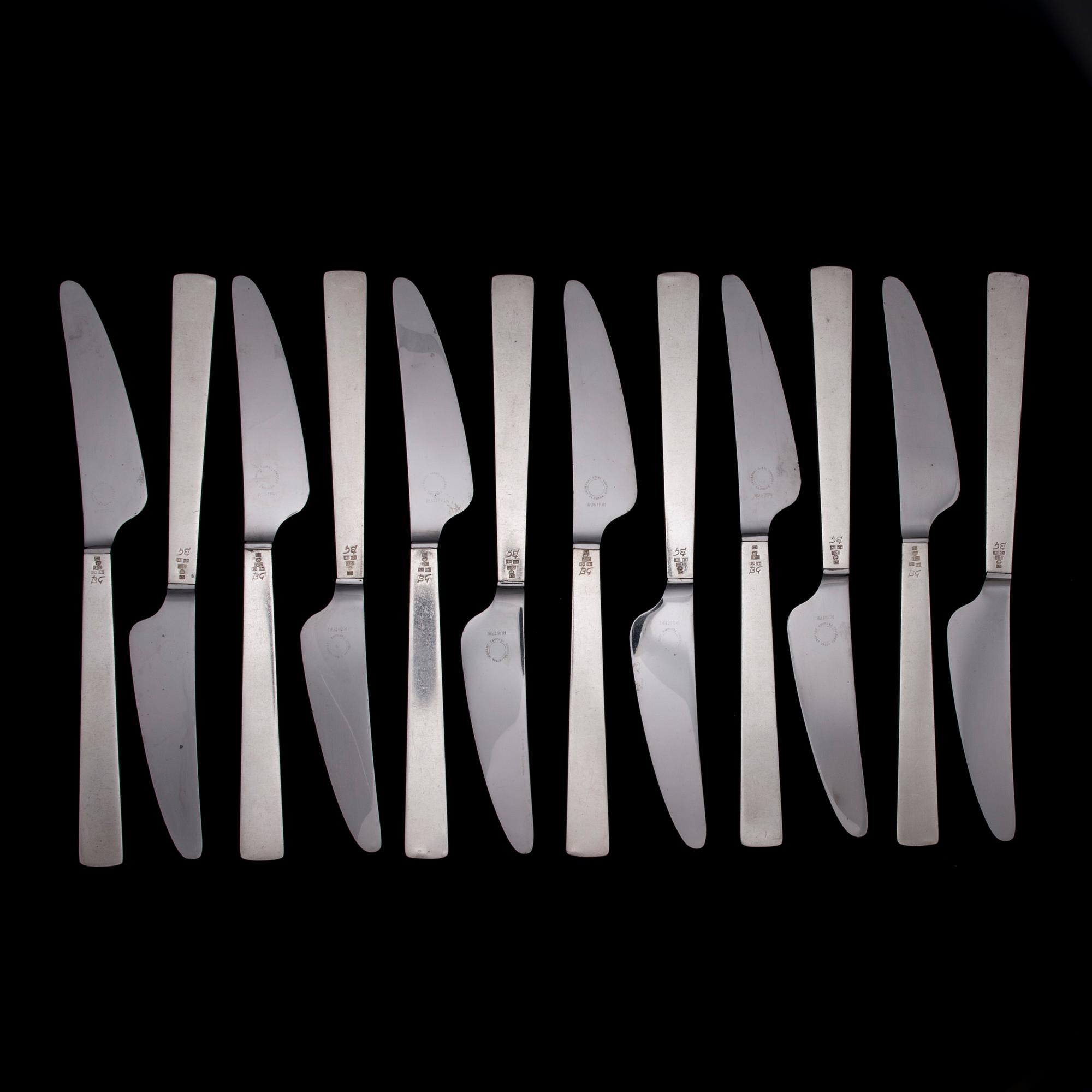 BERTEL GARDBERG, CUTLERY SET, 36 PARTS. Birgitta. Signed BG, silver 916, Suomen kultaseppä Oy, Turku. Late 1960s.