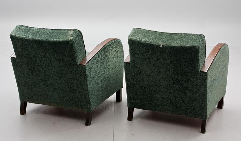 FÅTÖLJER, ett par, Art deco, 1900-talets början.