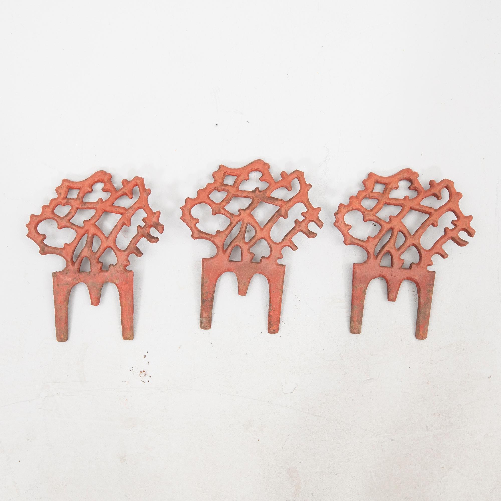 A set of 10 cast iron flowerbed fence "Grosshandlare Asplunds" early 1900s.