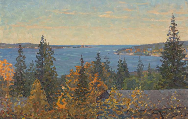 Carl Johansson, oil on panel, signed and dated 1929.