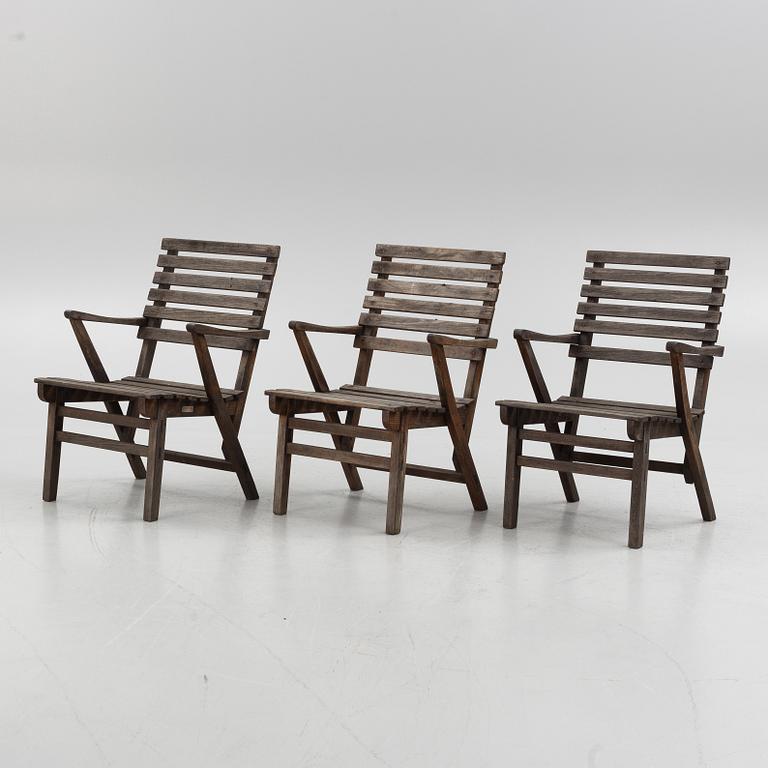 Carl Malmsten, a four piece 'Bergshamra' garden furniture suite, Igelstaverken, Södertälje.