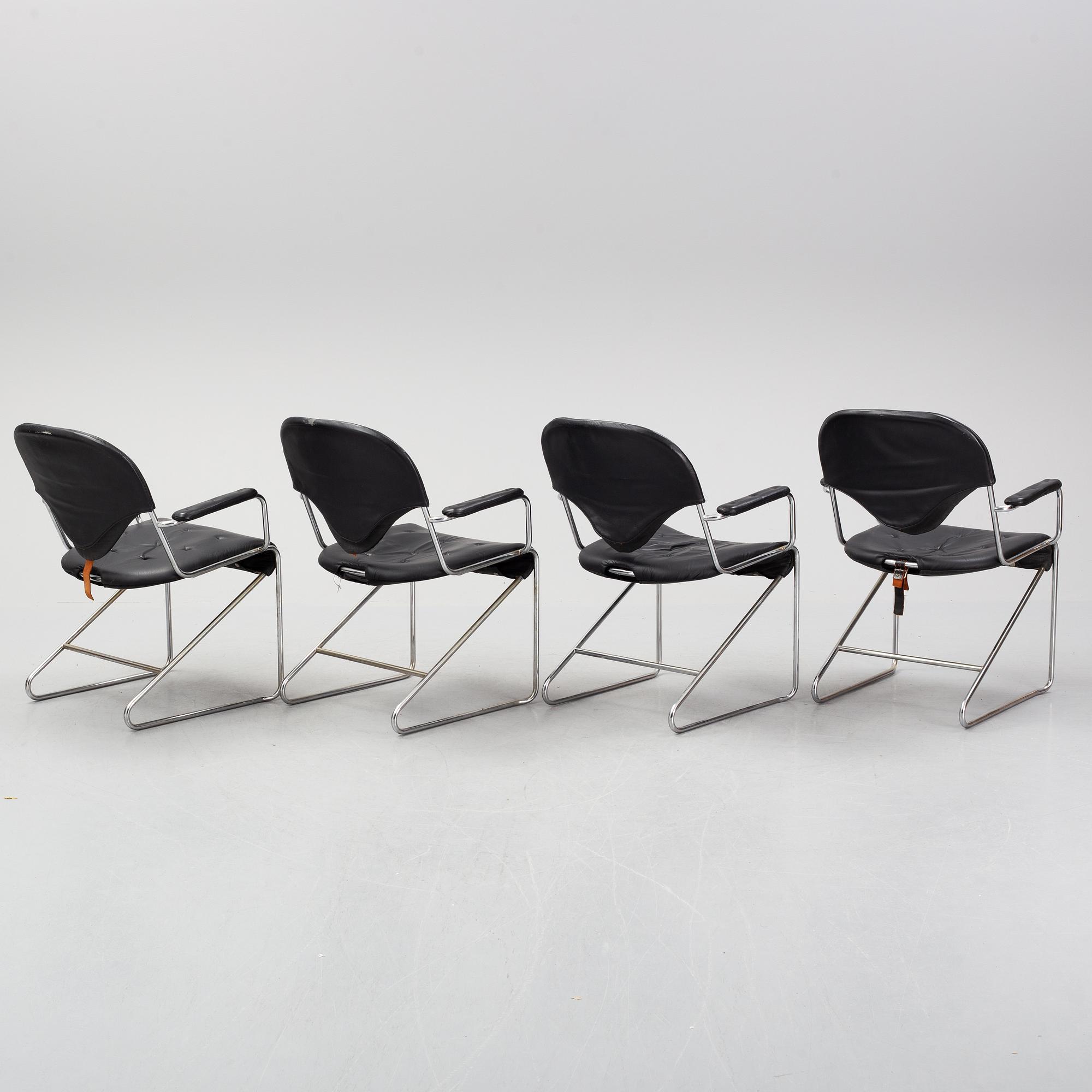 Four 'Sam' armchairs by Sam Larsson for Dux. Late 20th Century.
