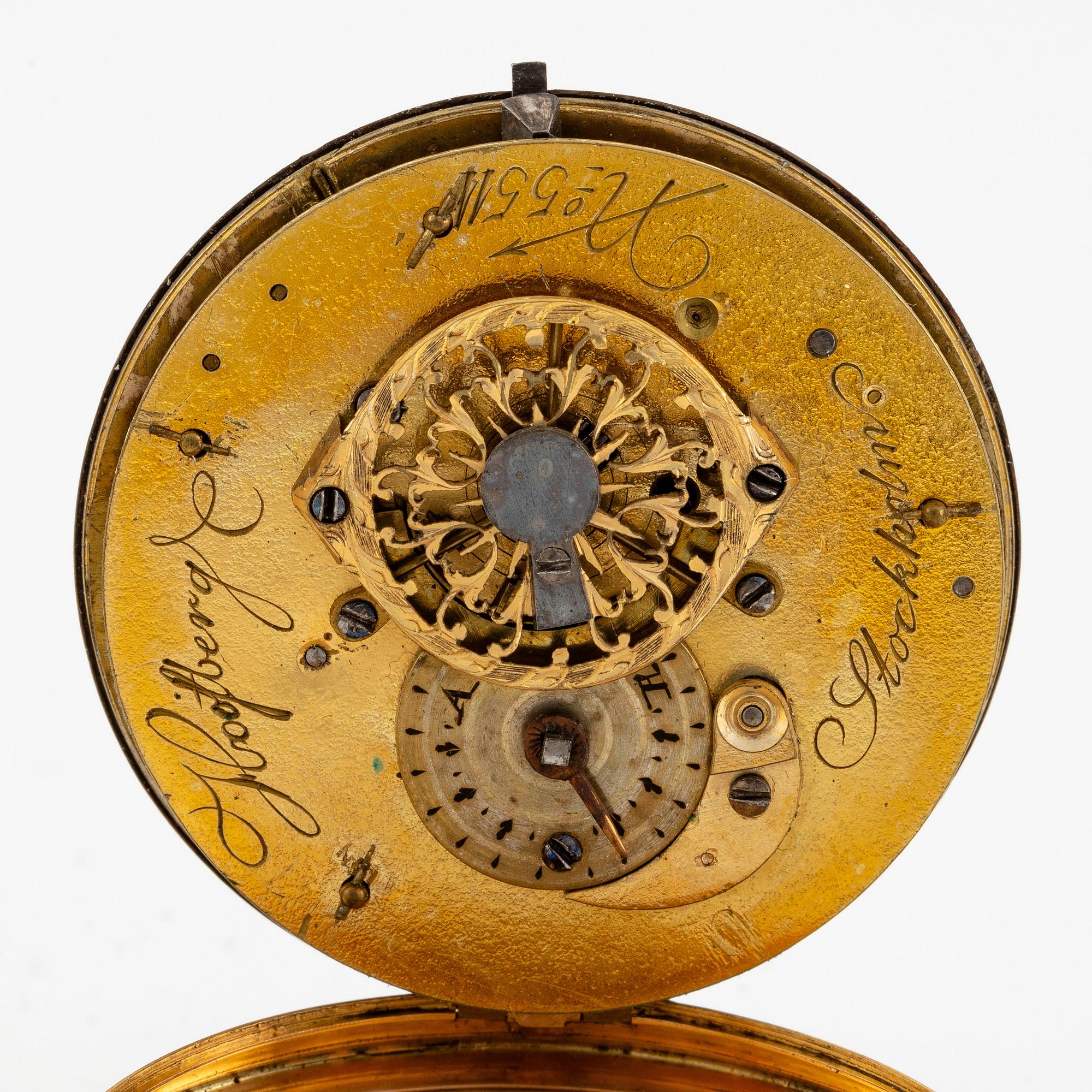 An 18k gold watch by Anders Hoberg (watchmaker in Stockholm 1797-1834).