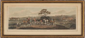 GRAVYRER, 4 st, handkolorerade, England, 1800-talets första hälft.