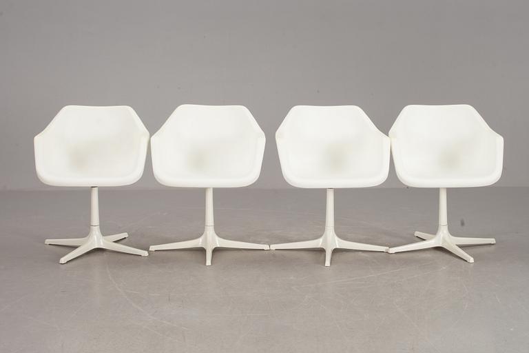 FÅTÖLJER/STOLAR, 4 st, Robin Day för Hille, 1900-talets andra hälft.