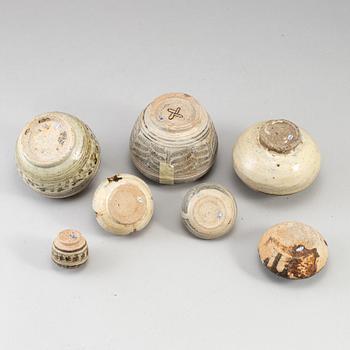 A group of South East Asian ceramics, part Sawankhalok, 15th/16th Century.