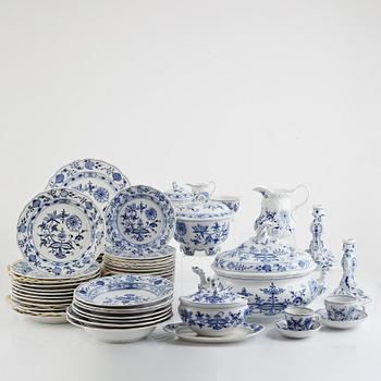 A Meissen Dining and Coffee Service, "Onion Pattern", (90 pieces).