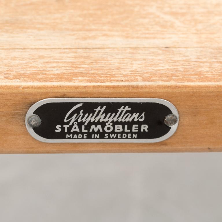 Five garden chairs from Grythyttans Stålmöbler, mid 20th Century.