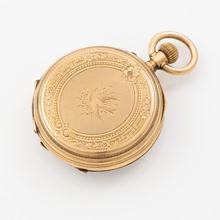 Pocket watch, 14K gold, approx. 34.5 mm.