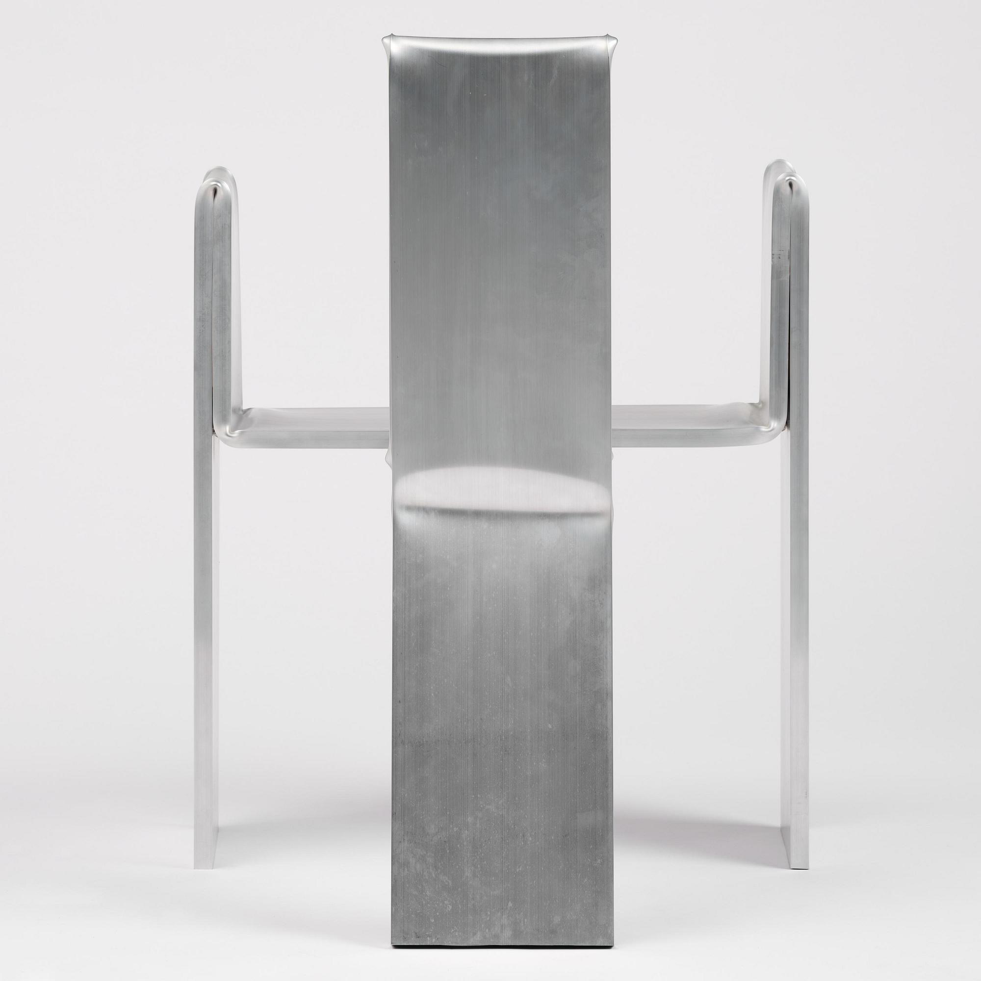 David Taylor, stol, unik, "Aluminium Chair", Studio Mellösaverken, Sverige, 2025.