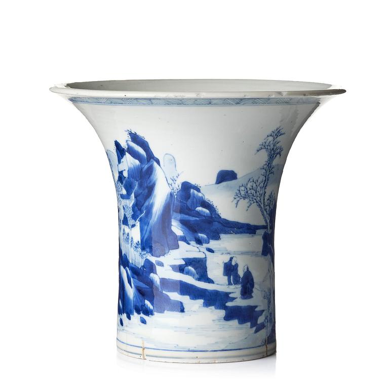 A blue and white porcelain fragment, Qing dynasty, Kangxi (1662-1722).