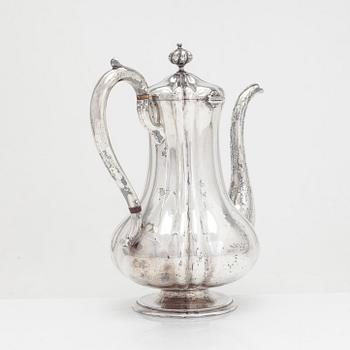 A mid 19th-century silver coffee pot, Moscow, Russia 1847. Unclear maker's mark.