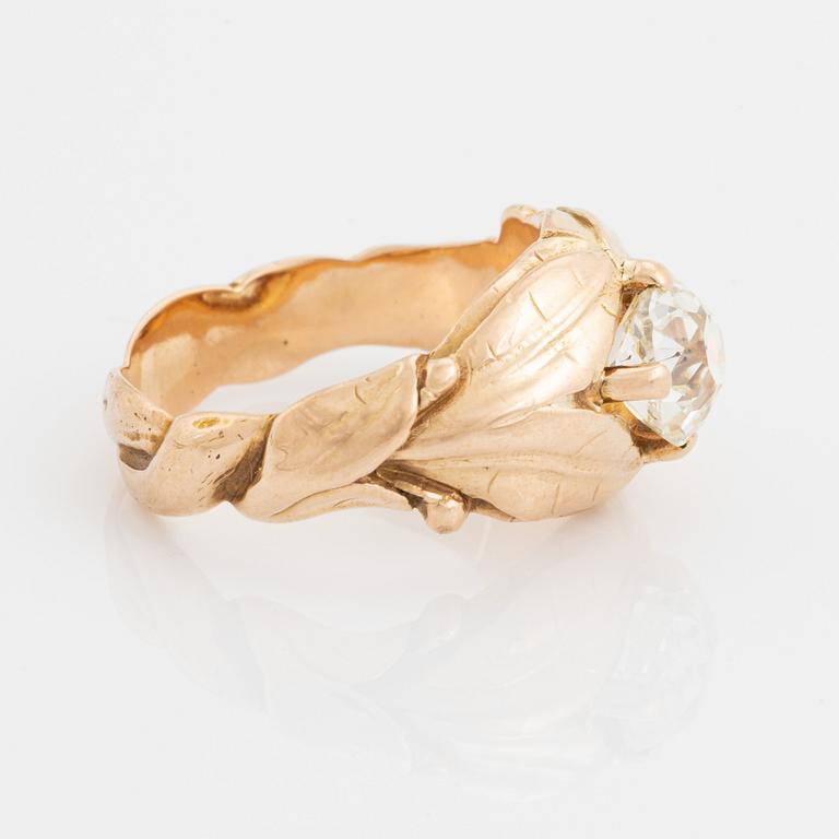 Cushion cut diamond ring.