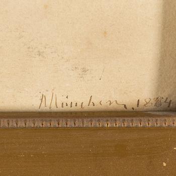 FRANS WILHELM ODELMARK, akvarell, signerad och daterad München 1884.