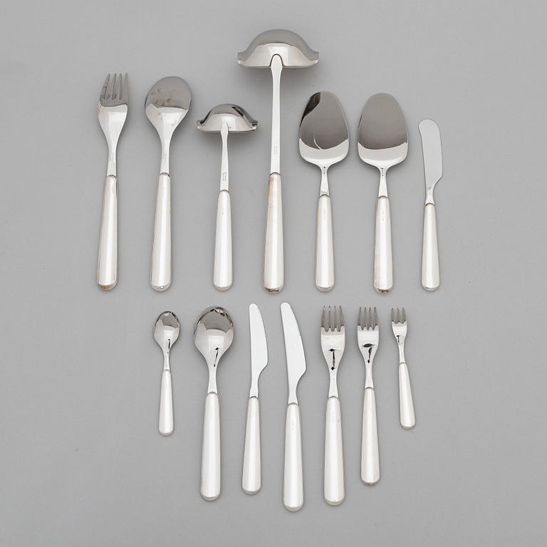 Pekka Piekäinen, a 78-piece set of cutlery in silver and steel, Turku 1990. Designed for the Presidential residence.