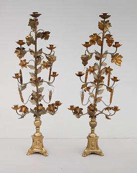 KANDELABRAR, 1 par, Frankrike, 1800-talets andra hälft.