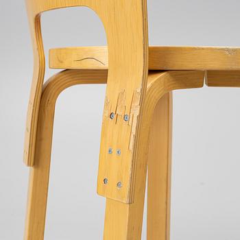 Alvar Aalto, four 'K65' bar stools, Artek, Finland, 2002.