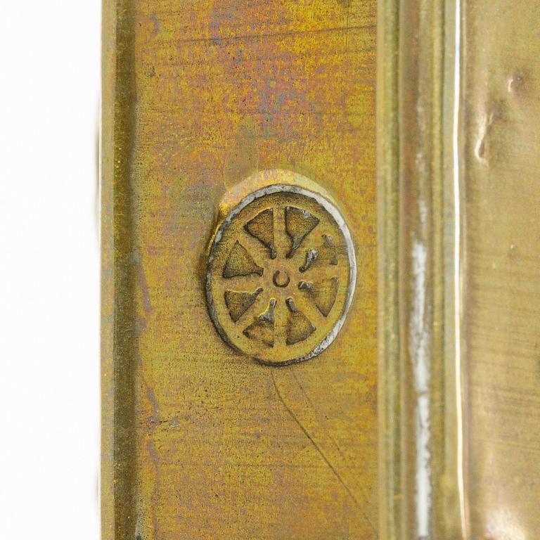 A Swedish repousse brass collapsible travel-lantern, circa 1800.