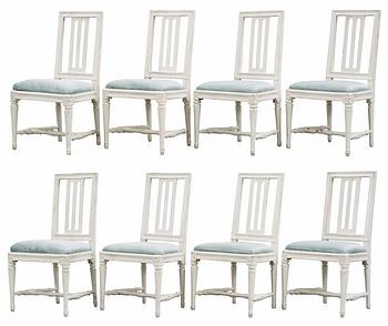 609. Eight Gustavian chairs by L. Söderholm.