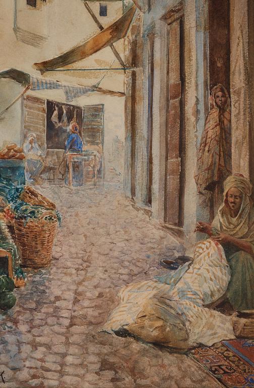 Frans Wilhelm Odelmark, "Stadsgränd Marocko" (Alley Morocco).