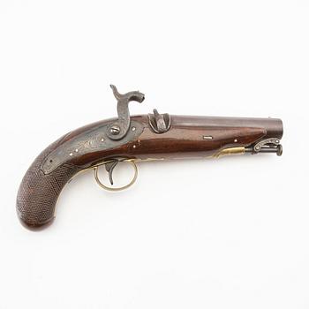 Percussion pistol, JJ Wolff Southampton, 19th century.