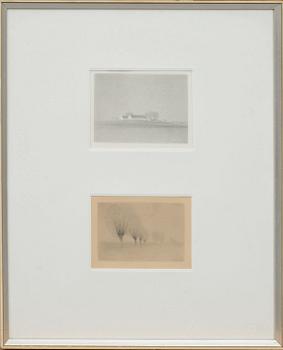 GUNNAR NORRMAN. torrnål, 2 st, signerade och daterade 1966 och 1967.