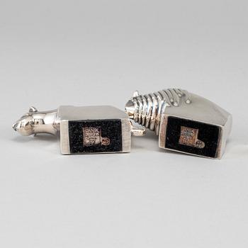two silverplated figurines Dansk Design later part of the 20th century.