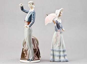FIGURINER, porslin, två stycken, Lladro. Spanien 1900-tal.