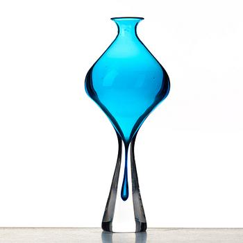 Vicke Lindstrand, a unique glass vase, Kosta, Sweden 1950's.