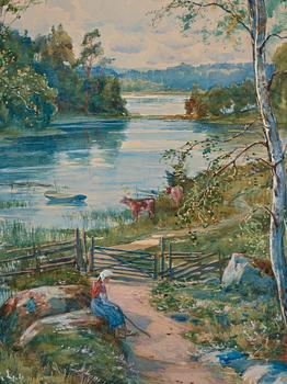 Anna Gardell-Ericson, Shepherd girl by the water.