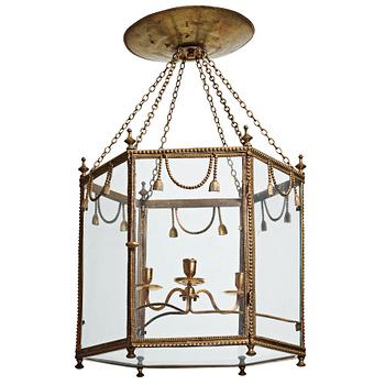 99. A Gustavian late 18th century four-light hanging lantern.