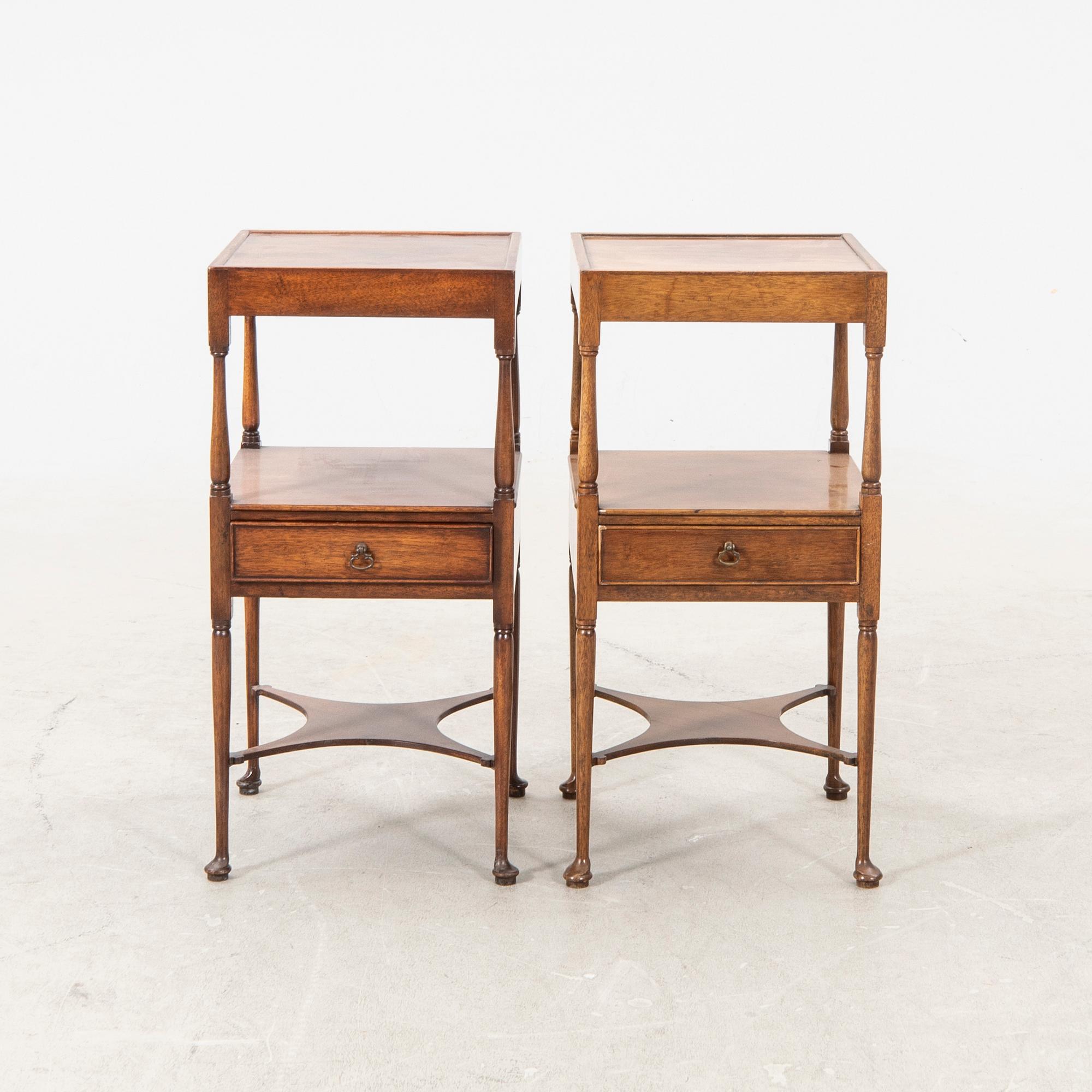 A pair of NK mahogany side tables later part of the 20th century.